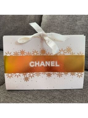 Chanel Empty Paper White Golden Logo Small Authentic Luxury